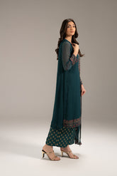 3 Piece Chiffon Embroidered Suit (FL0054)